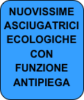 NUOVISSIME
ASCIUGATRICI
ECOLOGICHE
CON
FUNZIONE 
ANTIPIEGA